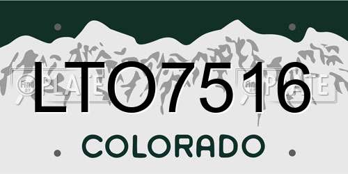 LTO7516 Colorado License Plate