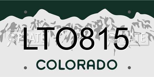 LTO815 Colorado License Plate