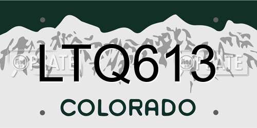 LTQ613 Colorado License Plate