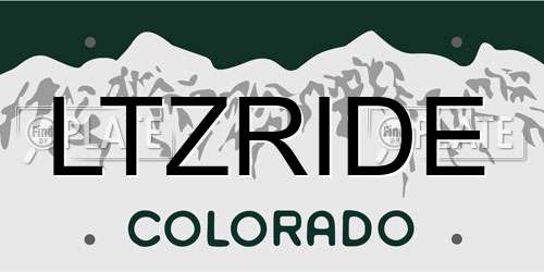 LTZRIDE Colorado License Plate