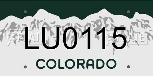 LU0115 Colorado License Plate