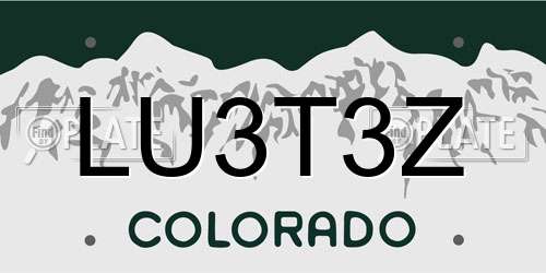 LU3T3Z Colorado License Plate