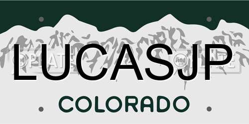 LUCASJP Colorado License Plate
