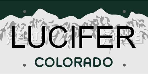 LUCIFER Colorado License Plate