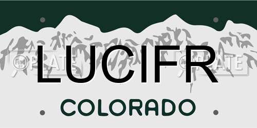 LUCIFR Colorado License Plate