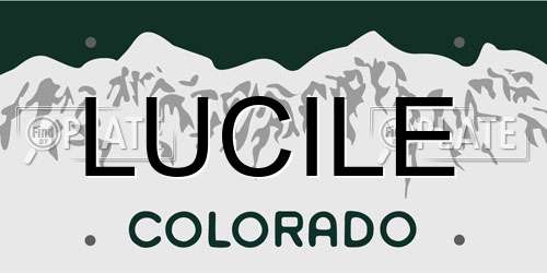LUCILE Colorado License Plate