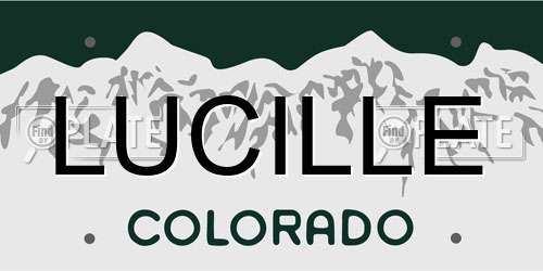 LUCILLE Colorado License Plate