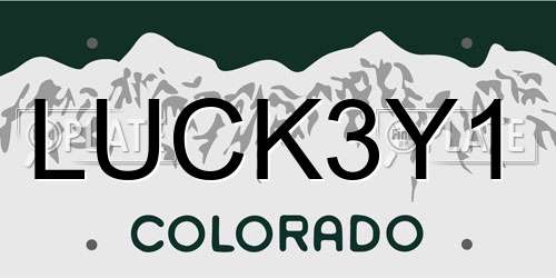 LUCK3Y1 Colorado License Plate