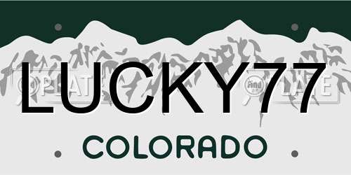 LUCKY77 Colorado License Plate