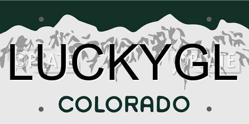 LUCKYGL Colorado License Plate