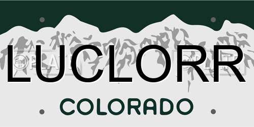 LUCLORR Colorado License Plate