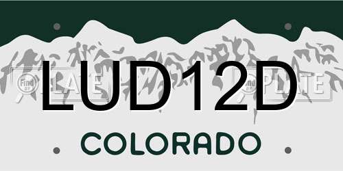 LUD12D Colorado License Plate
