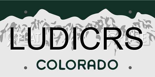 LUDICRS Colorado License Plate