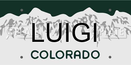 LUIGI Colorado License Plate