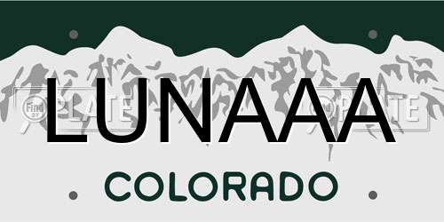 LUNAAA Colorado License Plate