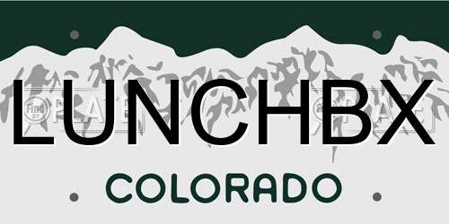 LUNCHBX Colorado License Plate