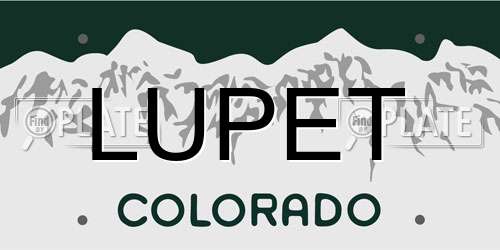 LUPET Colorado License Plate