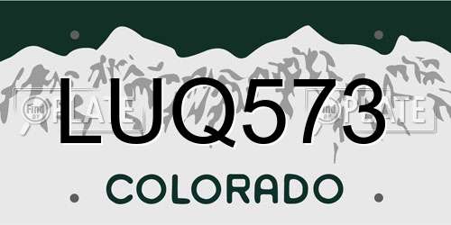 LUQ573 Colorado License Plate