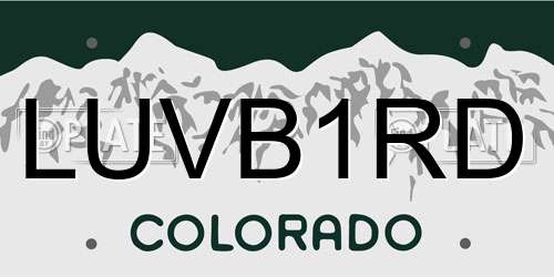 LUVB1RD Colorado License Plate