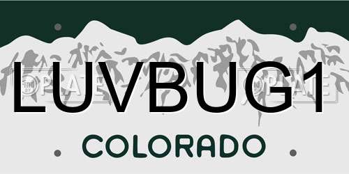 LUVBUG1 Colorado License Plate
