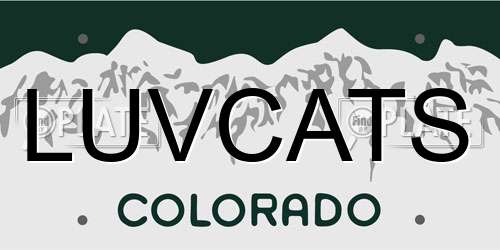 LUVCATS Colorado License Plate