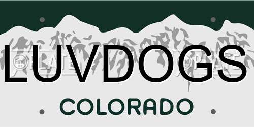 LUVDOGS Colorado License Plate