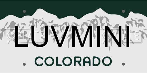 LUVMINI Colorado License Plate