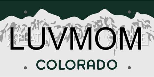 LUVMOM Colorado License Plate