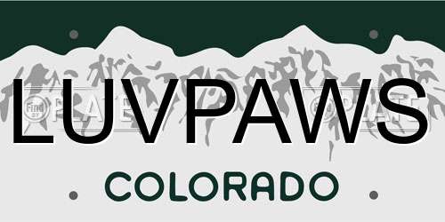 LUVPAWS Colorado License Plate