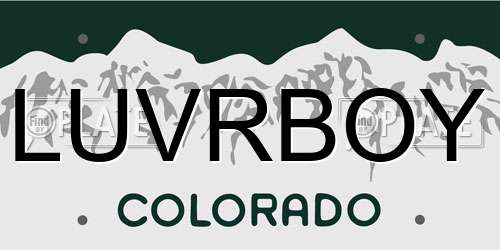 LUVRBOY Colorado License Plate