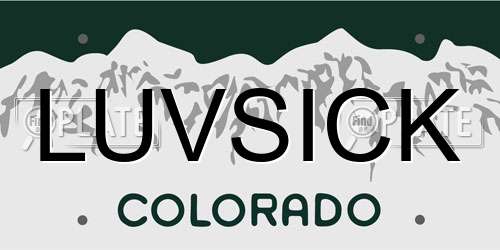 LUVSICK Colorado License Plate