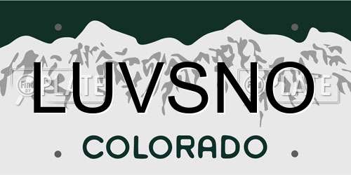 LUVSNO Colorado License Plate
