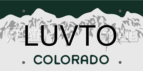 LUVTO Colorado License Plate