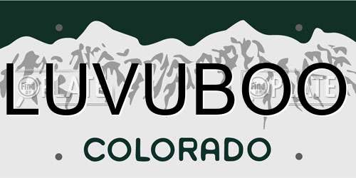 LUVUBOO Colorado License Plate