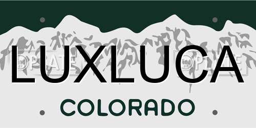 LUXLUCA Colorado License Plate