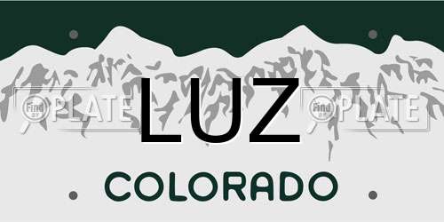 LUZ Colorado License Plate
