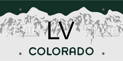 LV Colorado License Plate