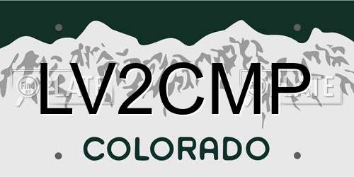 LV2CMP Colorado License Plate