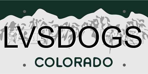 LVSDOGS Colorado License Plate