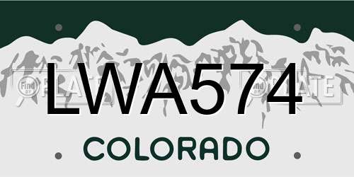 LWA574 Colorado License Plate