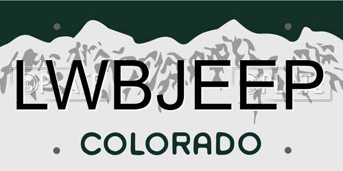 LWBJEEP Colorado License Plate