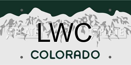 LWC Colorado License Plate