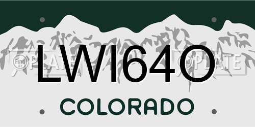 LWI64O Colorado License Plate