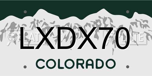 LXDX70 Colorado License Plate