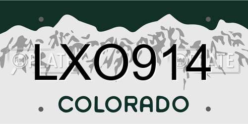 LXO914 Colorado License Plate