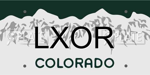 LXOR Colorado License Plate