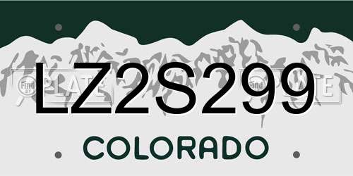 LZ2S299 Colorado License Plate