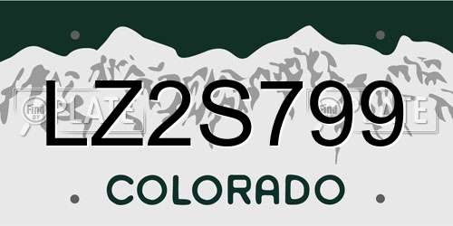 LZ2S799 Colorado License Plate