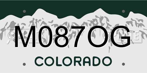 M087OG Colorado License Plate