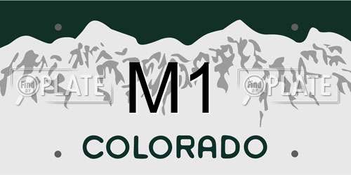 M1 Colorado License Plate